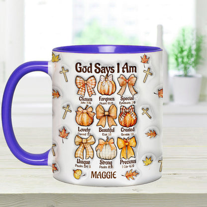 God Say I Am - Personalized Christian Accent Mug