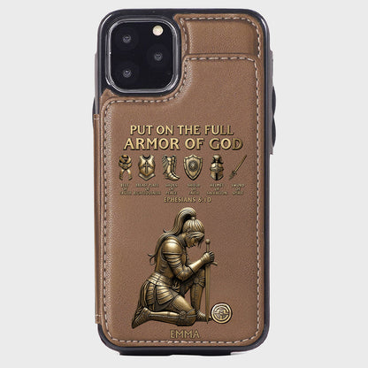 Put On The Full Amor Of God - Personalized Christian Wallet Phone Case