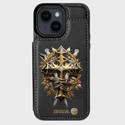 Festive Intricate Patriotic Christian Emblem - Personalized Christian Wallet Phone Case