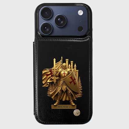Christmas Gift Golden Templar Knight - Personalized Christian Wallet Phone Case