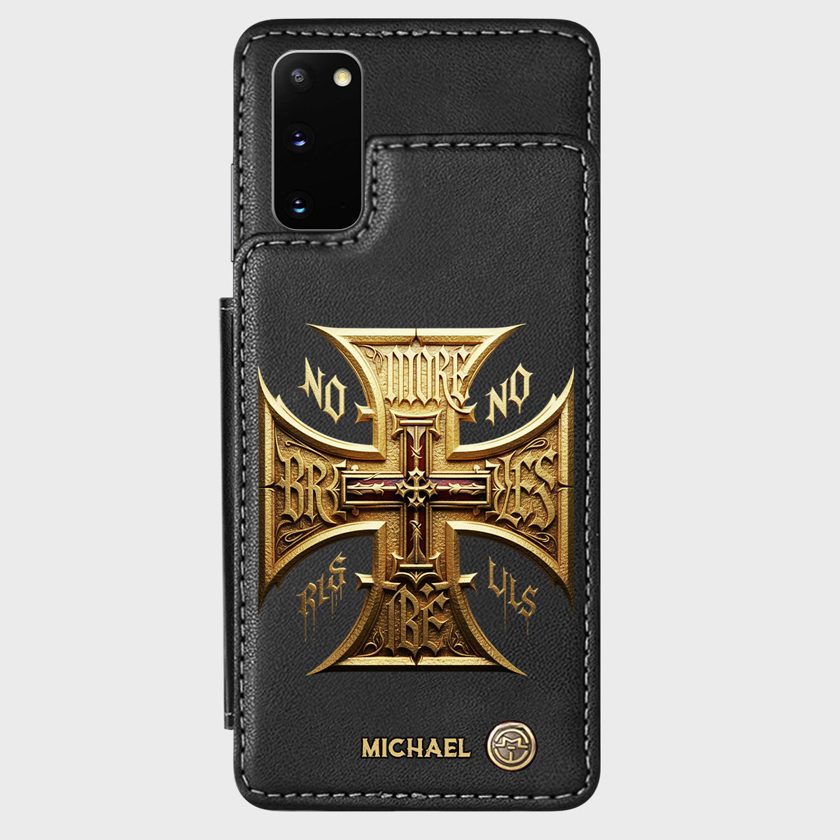 Medieval Cross Detailed Gothic Style - Personalized Christian Wallet Phone Case