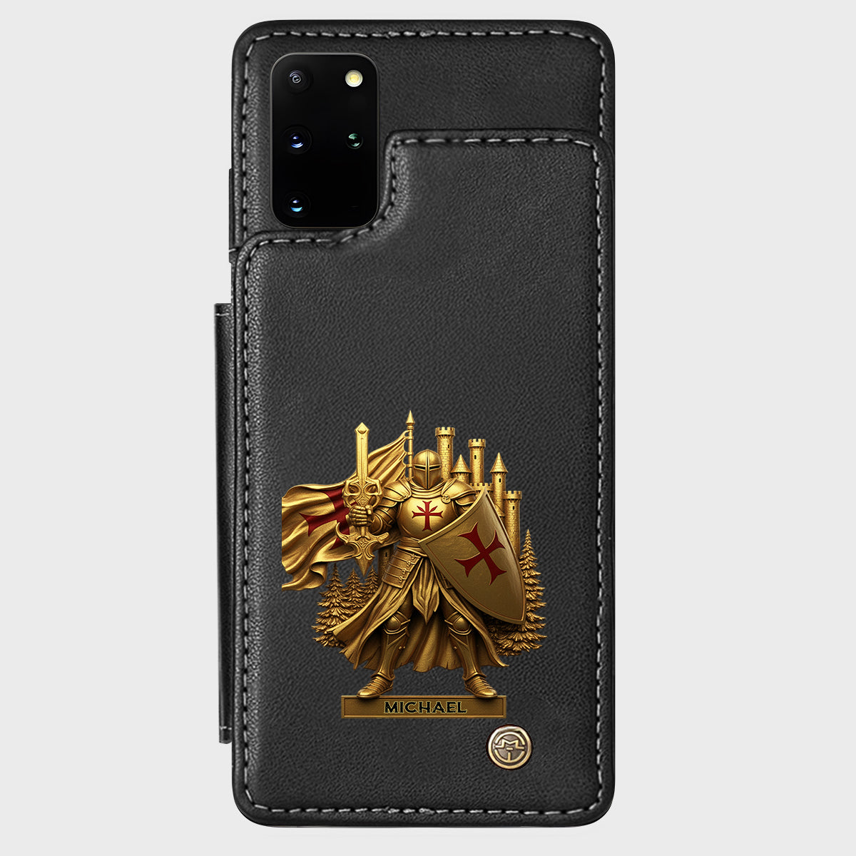 Christmas Gift Golden Templar Knight - Personalized Christian Wallet Phone Case