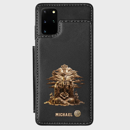 Christmas Sacred Crucifixion Sculpture - Personalized Christian Wallet Phone Case