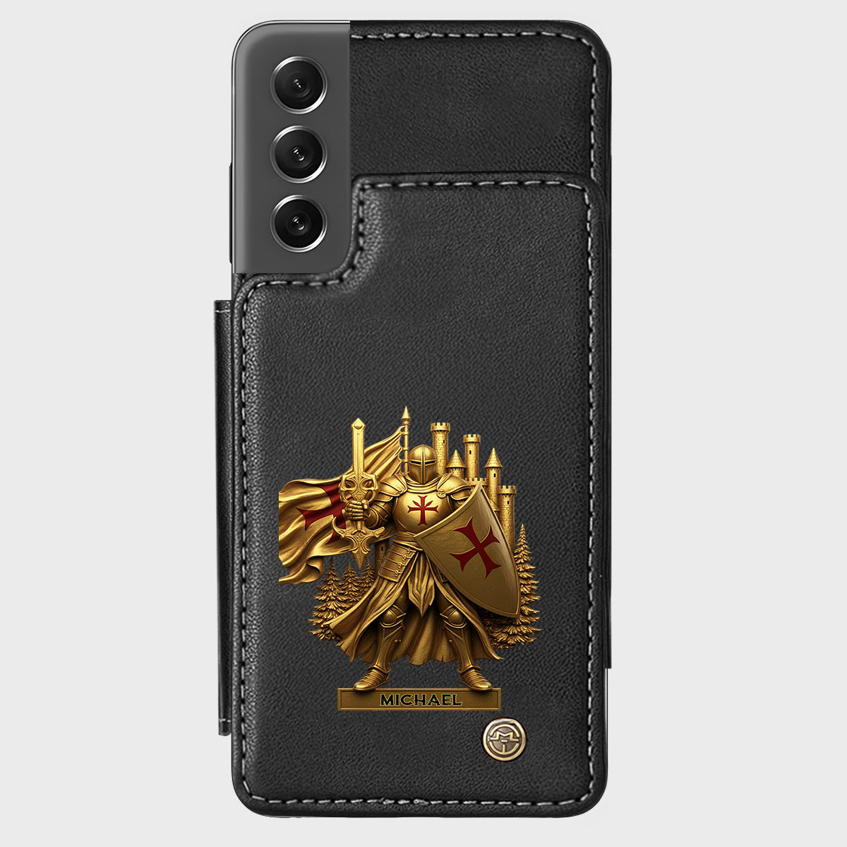 Christmas Gift Golden Templar Knight - Personalized Christian Wallet Phone Case