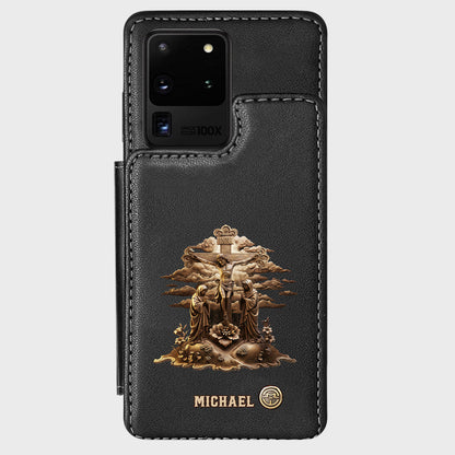 Christmas Sacred Crucifixion Sculpture - Personalized Christian Wallet Phone Case